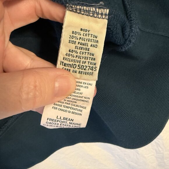 LL Bean Women's Size M Quilted Full-Zip Sweatshirt Dark Teal Blue Classic - Picture 3 of 8